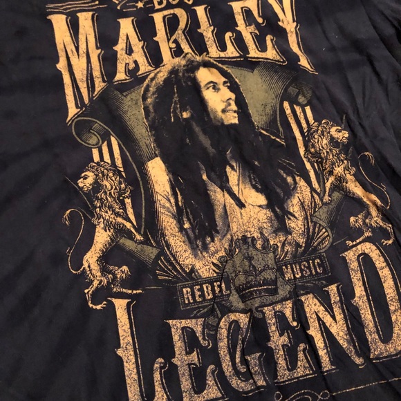 Bob Marley Green Tye Dye Tee - Picture 2 of 4